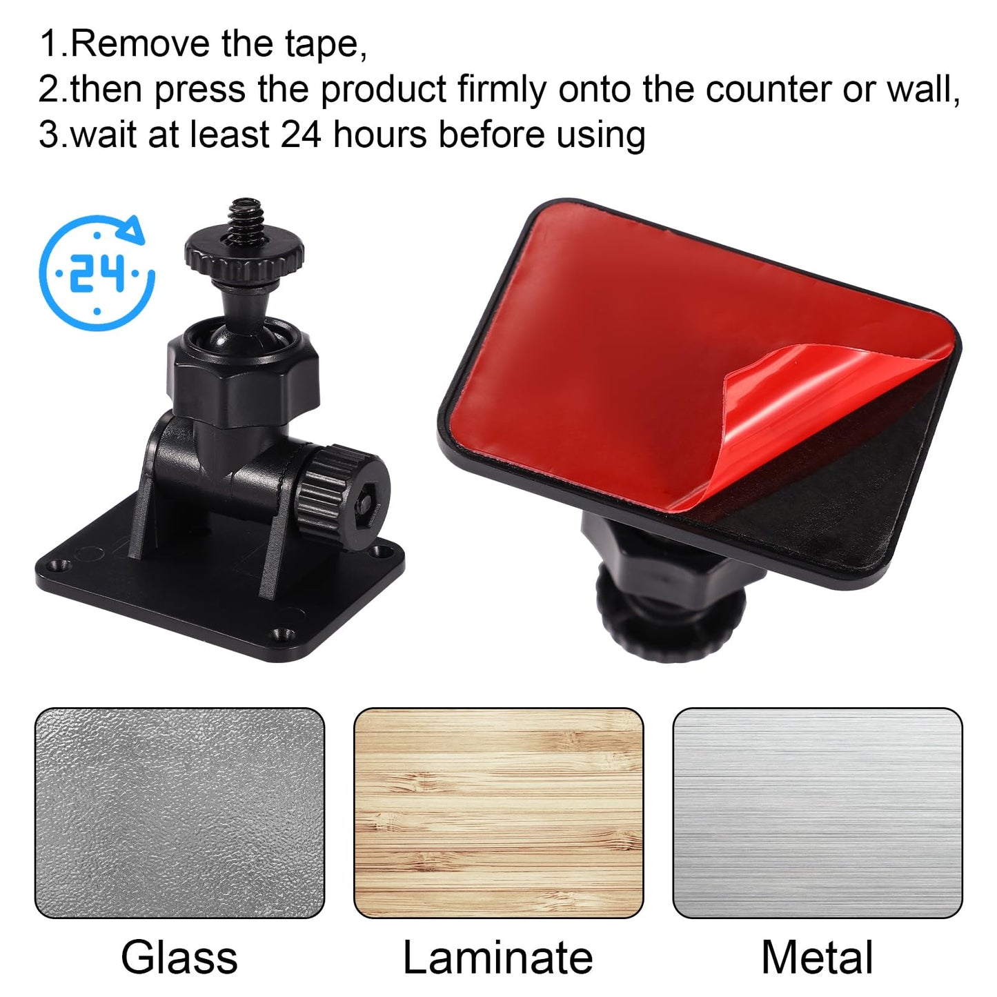 Lyreh 4pcs Wall Mount Bracket for HTC Vive/Valve Index - Self-Adhesive Mini Stand, Black, Model X21024