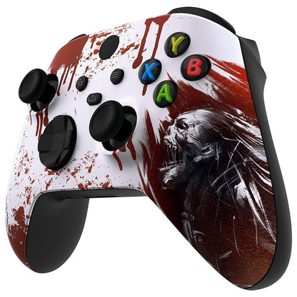 Custom Controllerzz Wireless Controller for Xbox Series X/S & One - Soft Touch Feel - X/S Bloody Zombie Design