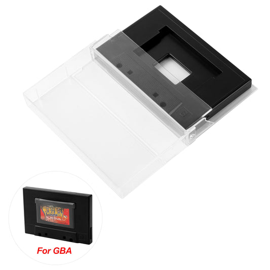GBA Game Cartridge Case Compatible with Nintendo Game Boy Advance Cartridges  Transparent Outer Shell with Black Inner Tray  Protective Storage for Single Game Card