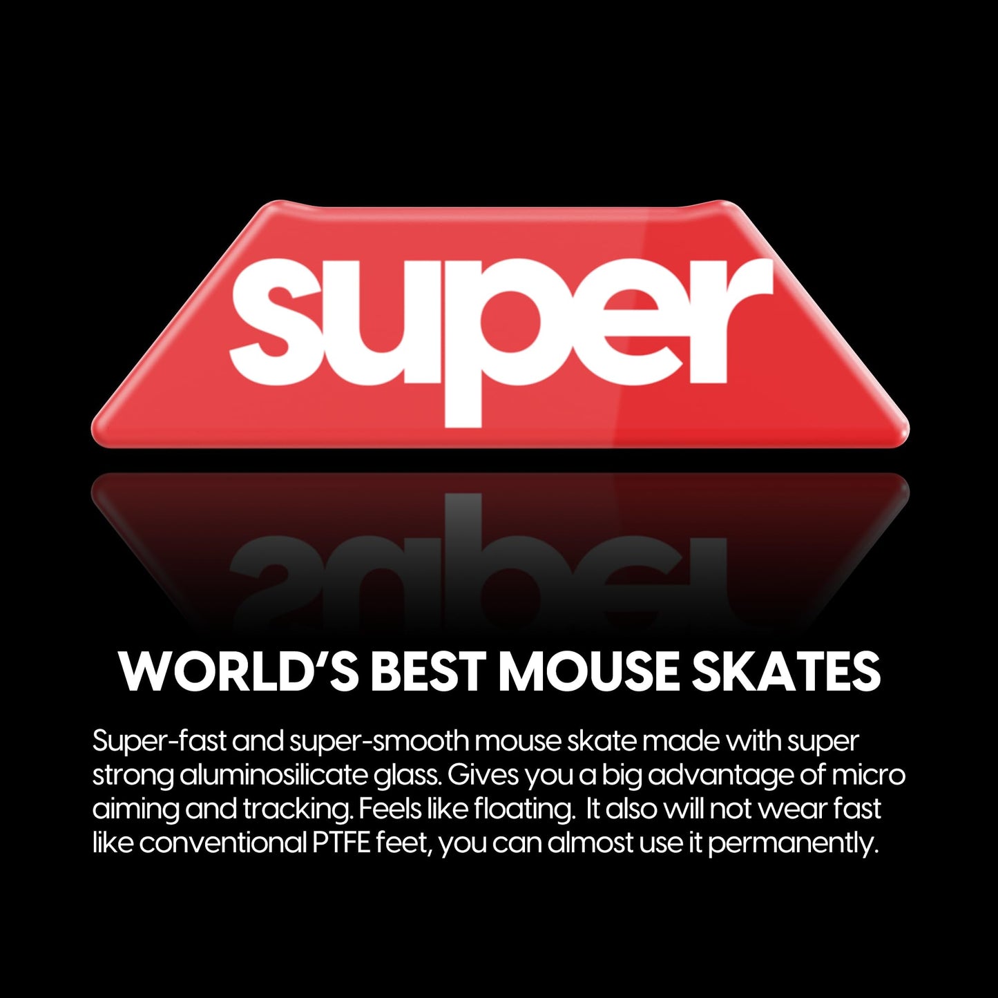 Pulsar Gaming Gears Superglide2 Mouse Feet - Textured Red Surface for Logitech G900/903 - Durable Ultra Strong Glass Model L90SGR2