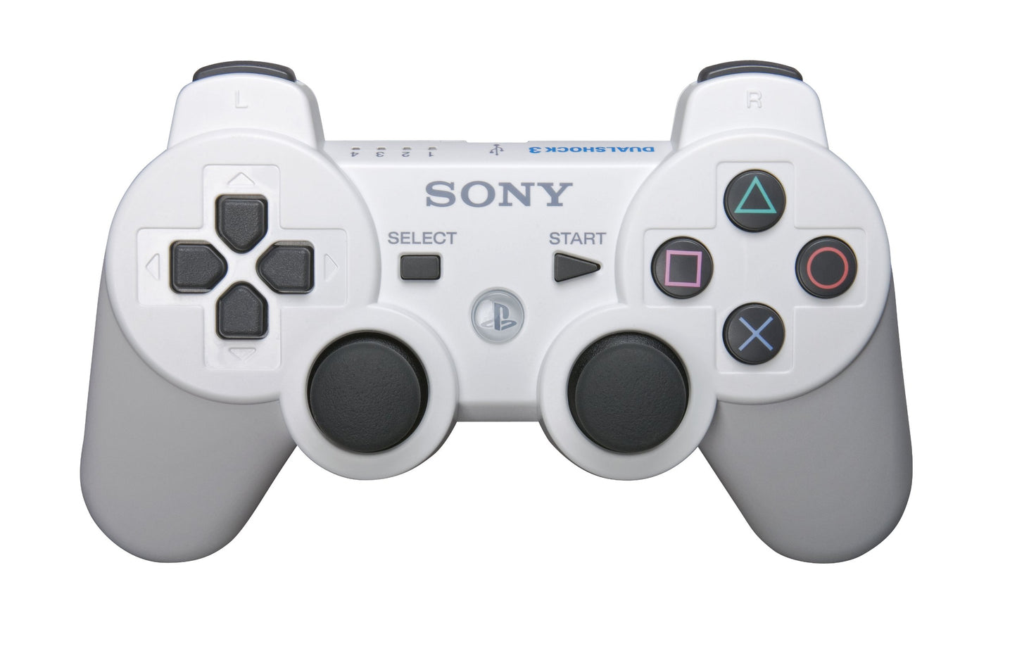 PlayStation PS3 Dualshock 3 Wireless Controller - White, Model 10120cr, Renewed