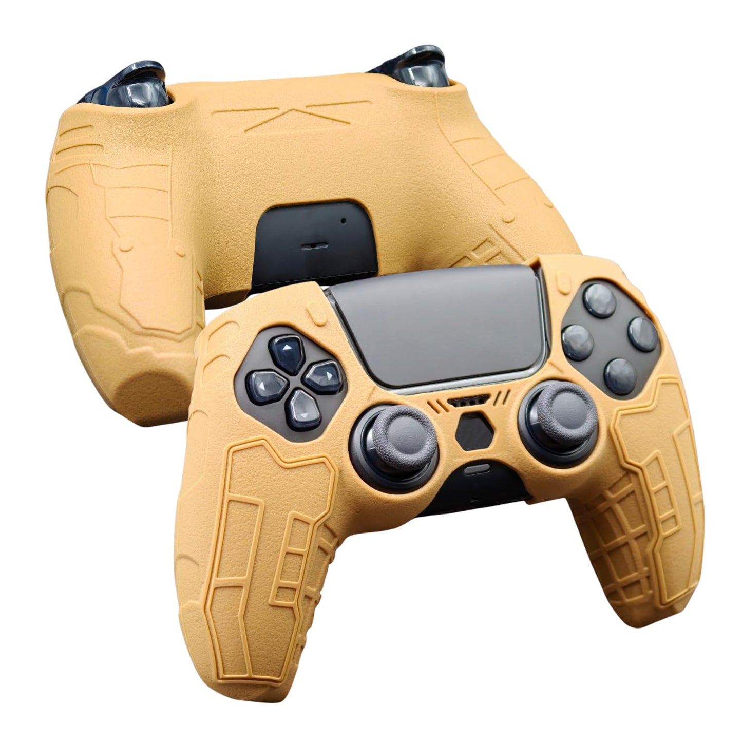 Luck&Link Tactical Skin Grip Cover for PS5 Controller  Anti-Slip Tactical Style | Silicone Protective Cove (Desert Yellow)