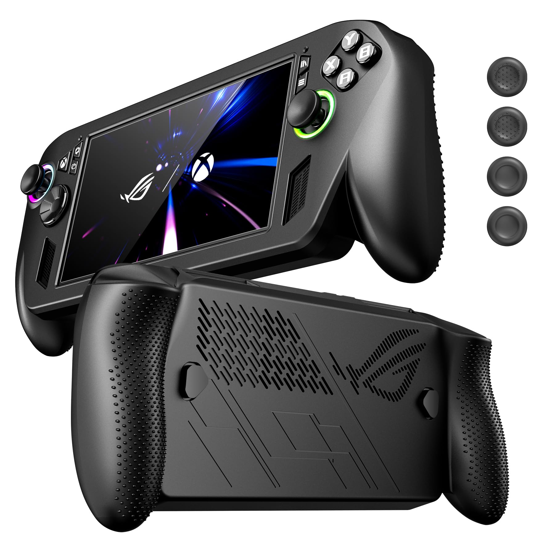 LDSXAY Compatible with ASUS ROG Xbox Ally X Case with Button Caps  Soft Silicone Shockproof Anti-Scratch Protective Case Cover for ROG Xbox Ally X 2025  Black