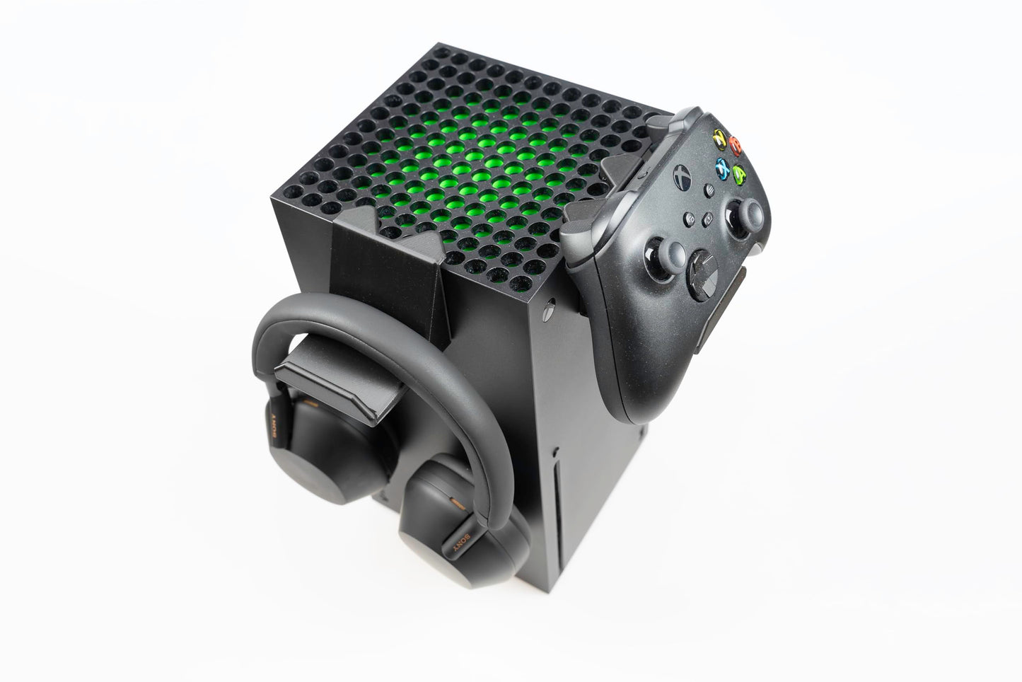 Xbox Series X Controller and Headset Holder - Side-Mounted Stand, Easy Installation, Black