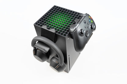 Xbox Series X Controller and Headset Holder - Side-Mounted Stand, Easy Installation, Black