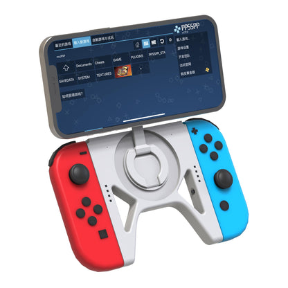 TEGRUP Joy-Con Charger Grip with Magnetic Phone Mount - Dual-Use Hinge, Upgraded Version, White