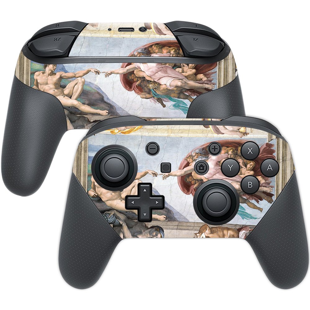 MightySkins Skin Compatible with Nintendo Switch Pro Controller - Creation of Adam | Protective, Durable, and Unique Vinyl wrap 