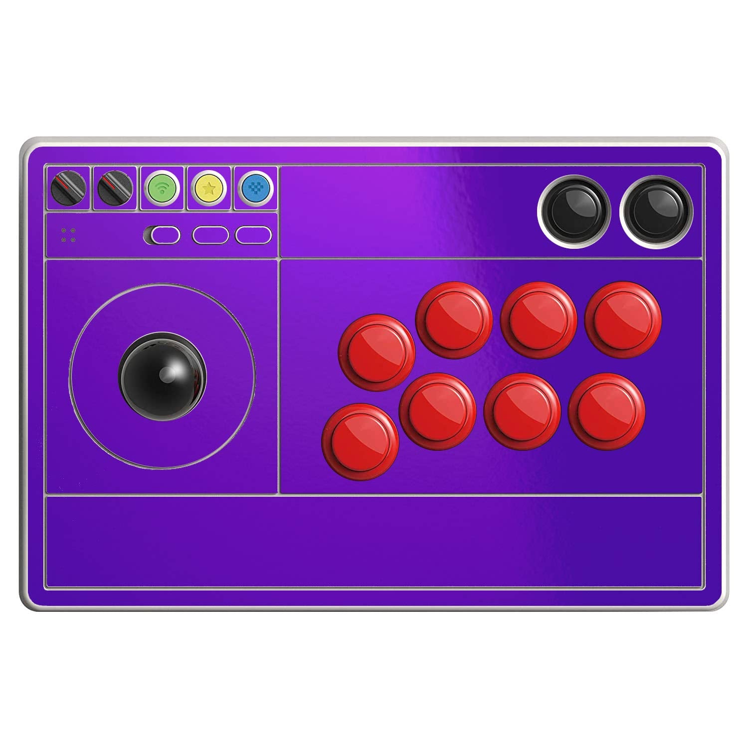SopiGuard Sticker Skin for 8BitDo Arcade Stick Top Panel Only Vinyl Decal Wrap (Gloss Purple)