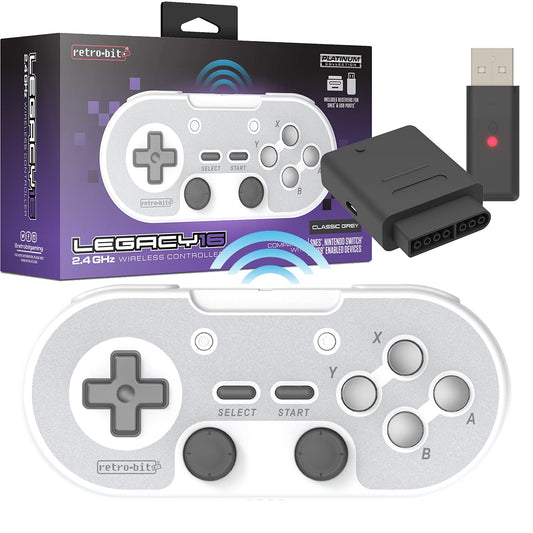Retro-Bit Legacy 16 Wireless 2.4GHz Controller for SNES, Switch, PC, MacOS, RetroPie, Raspberry Pi and Other USB Devices (Classs