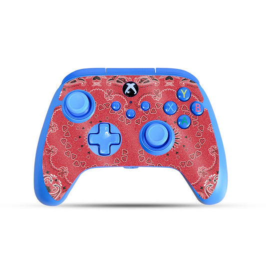 Glossy Glitter Gaming Skin Compatible With PowerA Xbox Series X|S Enhanced Wired Controller - Bandana - Premium 3M Vinyl Protective Wrap Decal Cover - Easy To Apply | Crafted in the USA by MightySkins