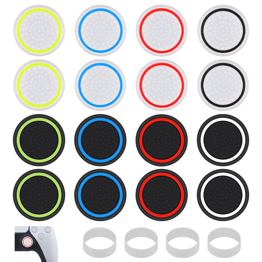 20pcs Controller Thumb Grips for PS5/4  Anti-Slip Thumbstick Grip Cover with Precision Rings Silicone Thum bstick Joystick Grip Caps Controller Assist for PS4