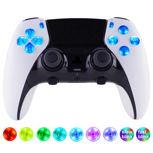 eXtremeRate PS5 Edge Controller D-pad LED Kit - 7 Colors, 9 Effects, Transparent Clear Buttons