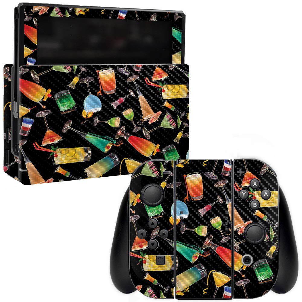 MightySkins Carbon Fiber Skin for Nintendo Switch - Cocktail Therapy | Protective  Durable Textured Carbon Fiber Finish | Easy to Apply  Remove  and Change Styles | Made in The USA