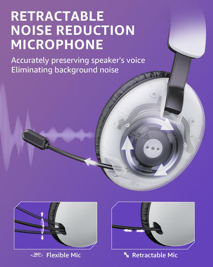 OPUTIK Wireless Gaming Headset BL500 - 2.4GHz/Bluetooth, Black, Mic for PC, PS4, PS5, Switch