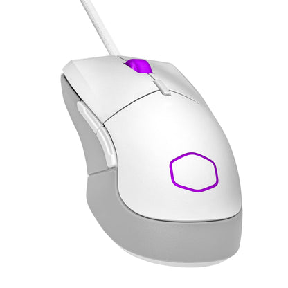 Cooler Master MM310 Wired Gaming Mouse, 12,000 DPI, White Matte, Ultraweave Cable, Optical Sensor, RGB Lighting, 1.6 x 2.8 x