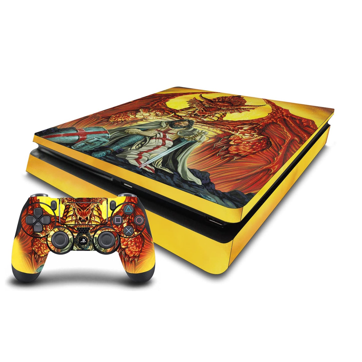 Head Case Designs Officially Licensed Ed Beard Jr Knight Templar Friendship Dragons Vinyl Sticker Gaming Skin Decal Cover Compatible With Sony PlayStation 4 PS4 Slim Console and DualShock 4 Controller