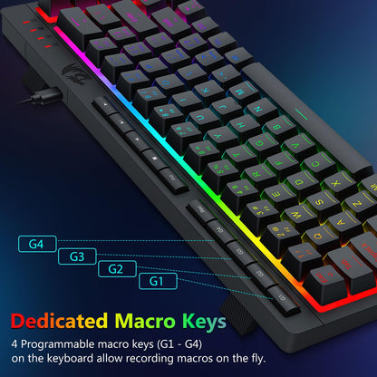 Redragon S157 RGB Wired Gaming Keyboard & Mouse Combo, 60% Compact, 8000 DPI, Black, Anti-Ghosting, RGB Backlit