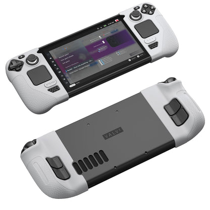 JSAUX Silicone Grip Protection Case for Steam Deck OLED/LCD - Grey GripArmor Sleeve Set (Left & Right)