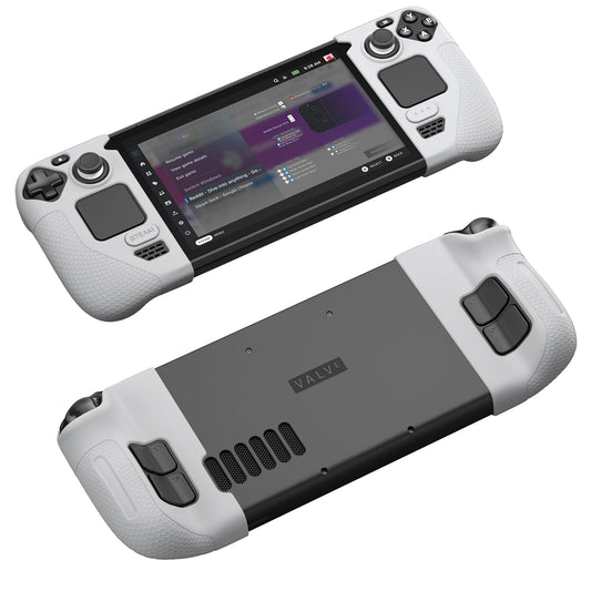 JSAUX Silicone Grip Protection Case for Steam Deck OLED/LCD - Grey GripArmor Sleeve Set (Left & Right)