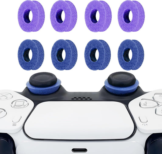 8 Pack Precision Rings for PS4/5  Precision Rings for Xbox  Compatible with Xbox Controllers Accessories-Control with Soft Silicone Rings - Compatible with Fortnite & FPS Games Blue+Purple