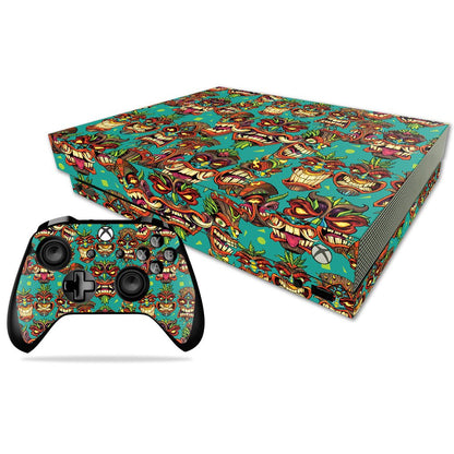 MIGHTY SKINS Xbox One X Skin - Crazy Tikis Vinyl Decal Wrap, Durable & Easy to Apply, Model MIXBONXCMB-Crazy Tikis
