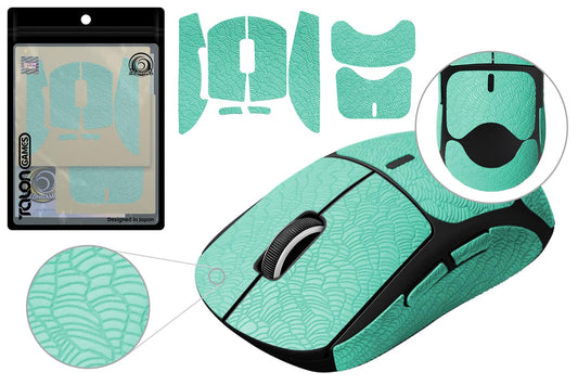 TALONGAMES Grip Upgrade Mouse Anti Slip Grip Tape  Compatible with Logitech G PRO X Superlight Wireless  Superlight 2 Gaming Mouse  Waves Pattern  Sweat Resistant  Cut to Fit  Easy to Apply (Green)