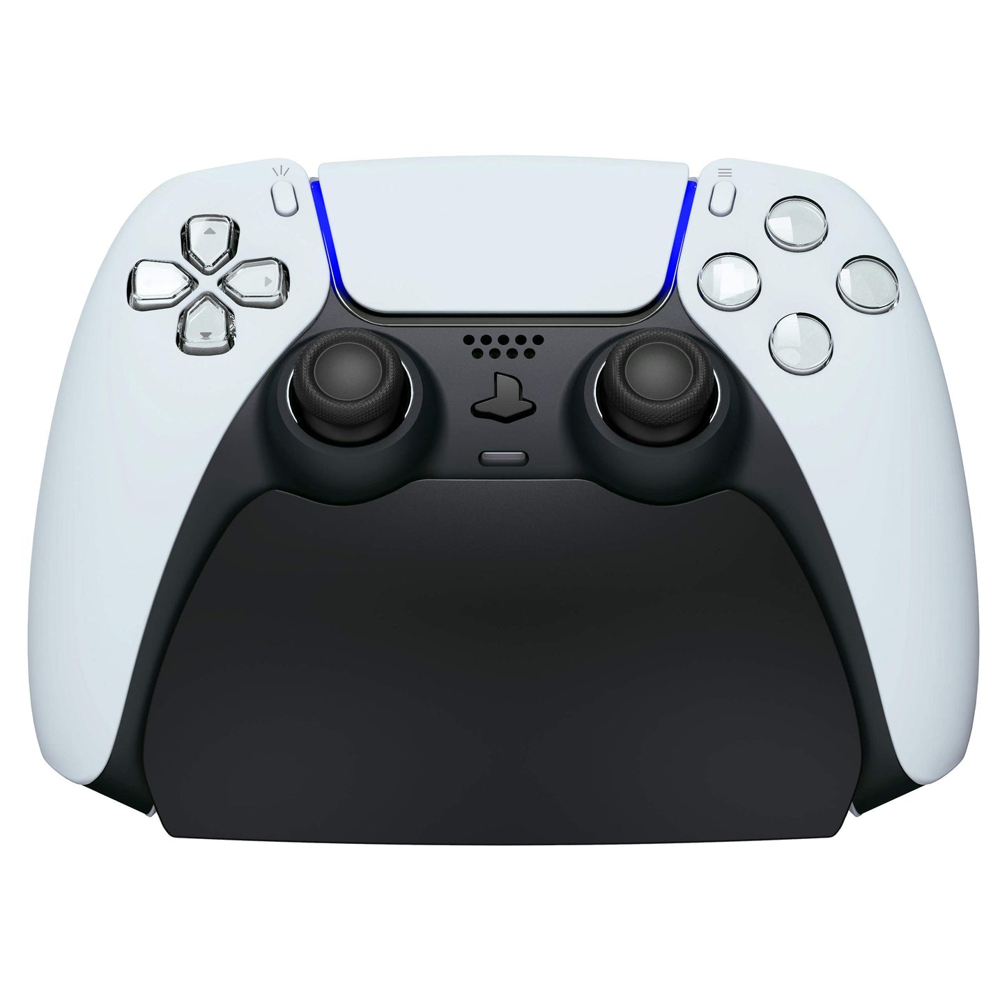 playvital Solid Black Controller Display Stand for ps5  Gamepad Accessories Desk Holder for ps5 Controller with Rubber Pads