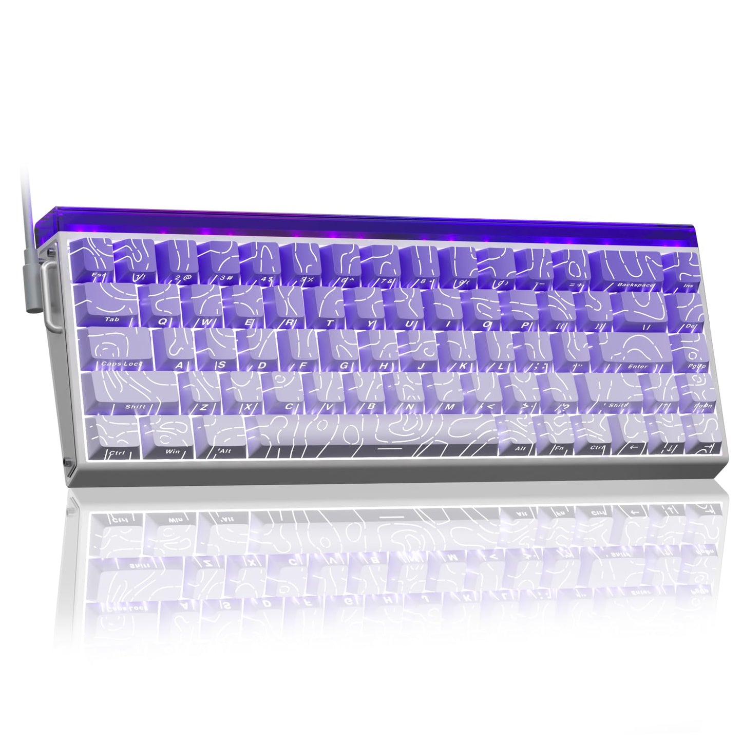 AULA Hero 68 HE 60% Gaming Keyboard Wired  Hall Effect Magnetic Switch Keyboard with Adjustable Actuation  Fast Trigger Mode  8K Hz Polling Rate  0.125ms Latency Side Printed PBT Keycaps  RGB Backlit