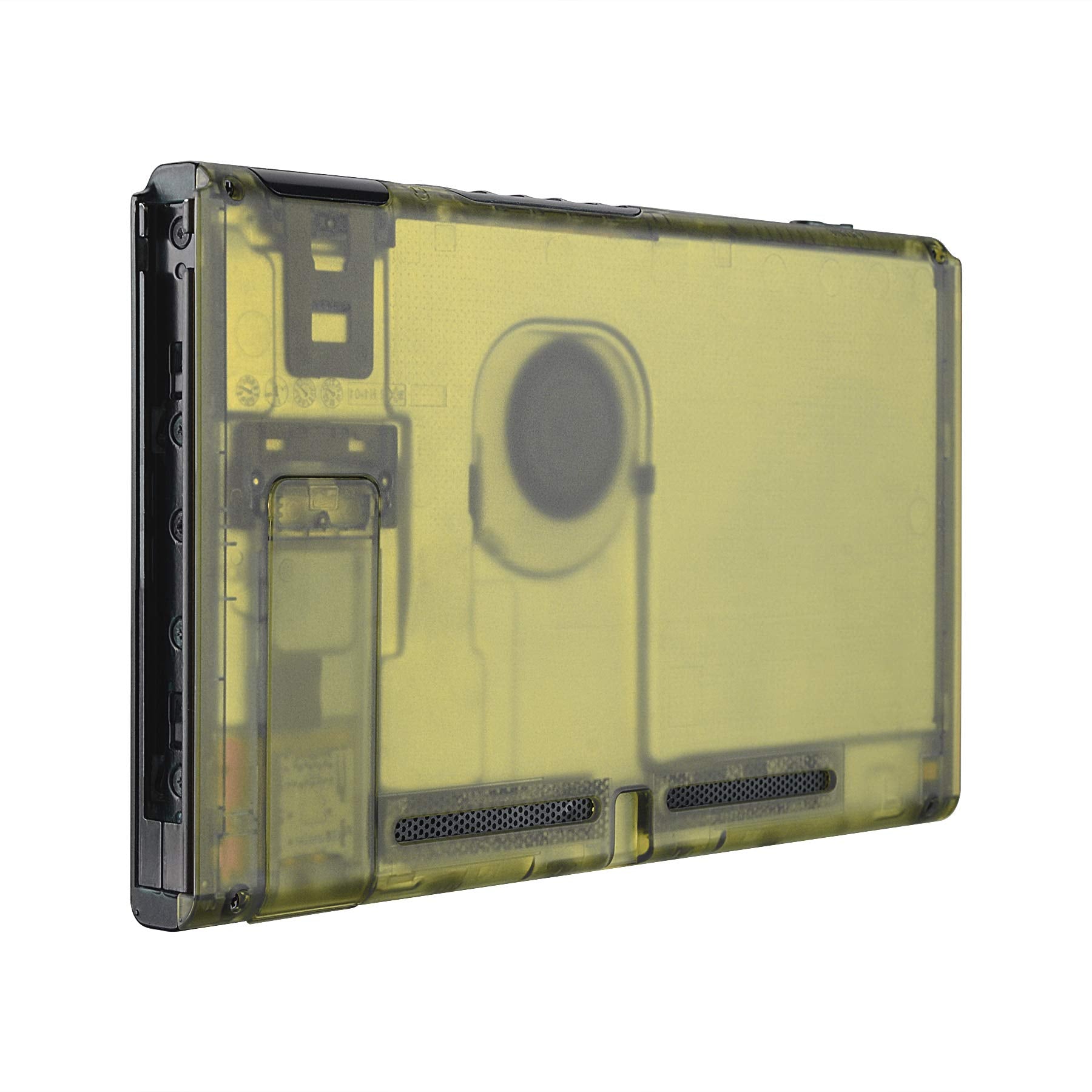 eXtremeRate Amber Yellow Console Back Plate DIY Replacement Housing Shell Case for Nintendo Switch Console with Kickstand - JoyCon Shell NOT Included