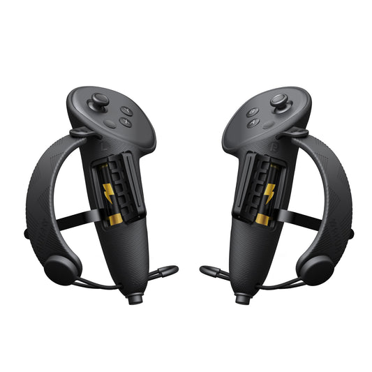 AMVR Extended Controller Grips Cover Compatible with Meta/Oculus Quest 3S/Quest 3 Accessories  with Battery Opening Cover and grip support Straps Protector