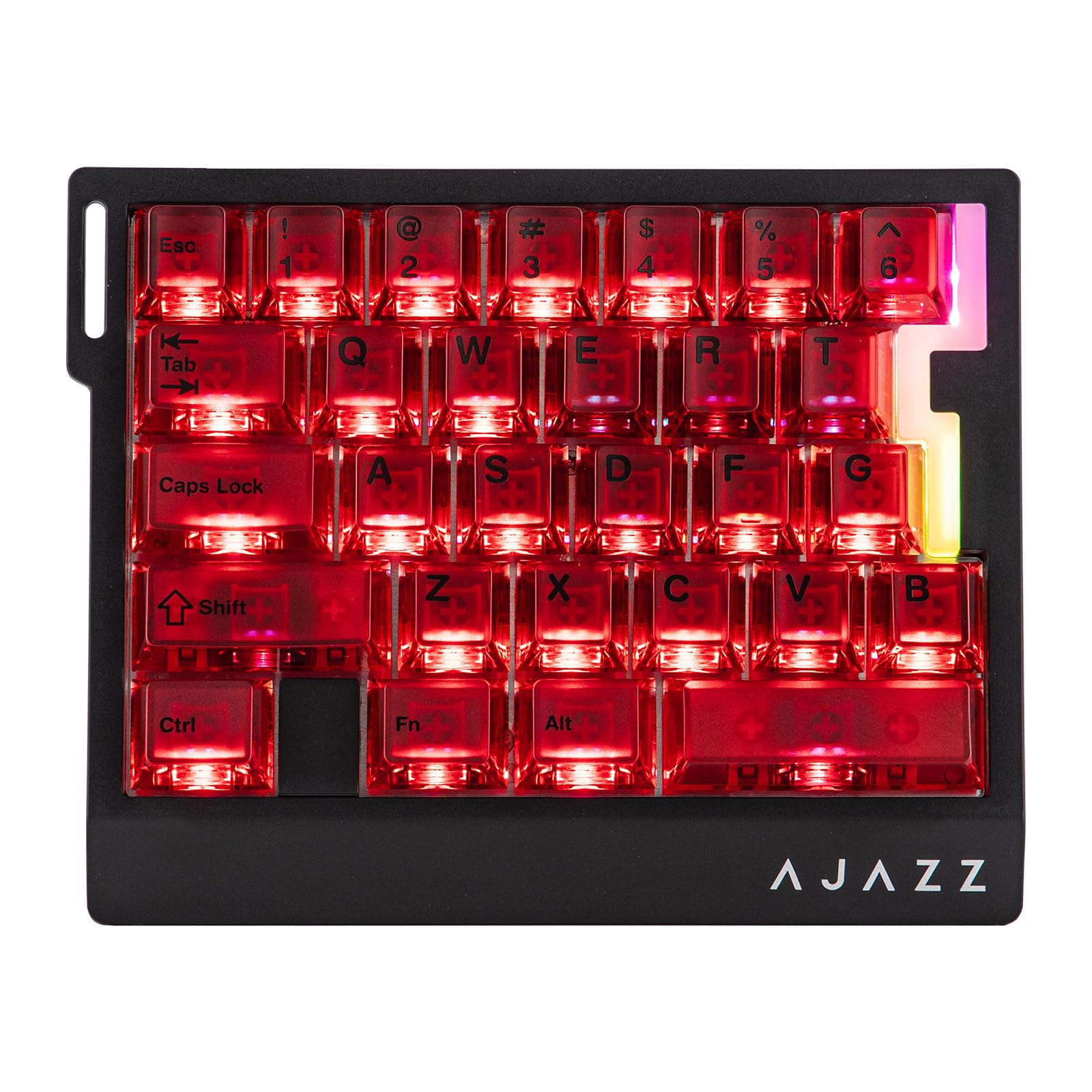 MechLands AJAZZ AK029 One Handed Gaming Keyboard  8Khz Polling  29 Keys Rapid Fast Wired Keyboard  SOCD & DKS  Magnetic Switch  Adjustable Actuation  RGB Backlits  Aluminum Plate (Red Transparent)