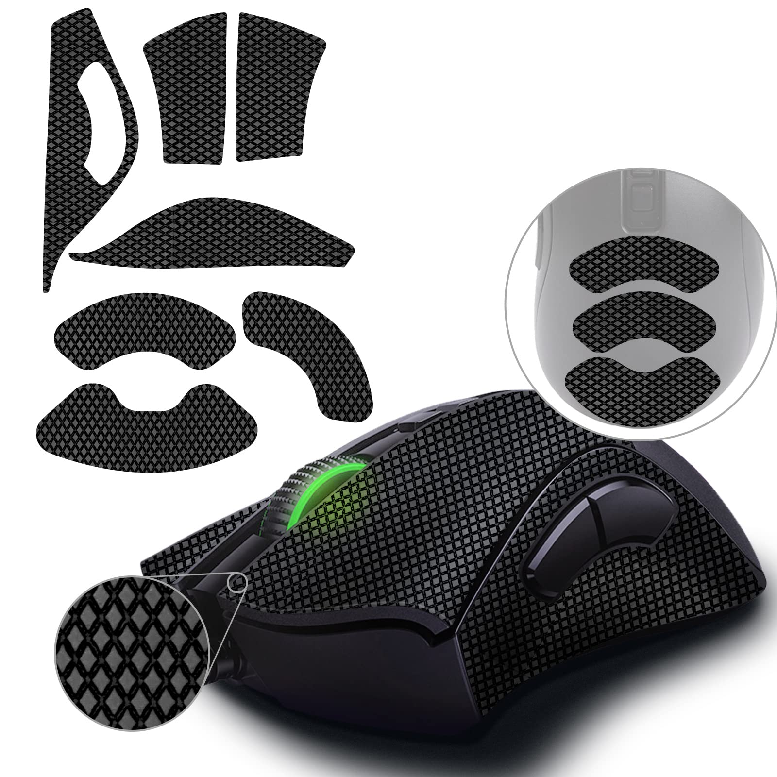 TALONGAMES Mouse Anti Slip Grip Tape Compatible with Razer DeathAdder V2 / DeathAdder V2 Pro Gaming Mouse  Palm Sweat Absorption  Thin 0.5mm  Cut to Fit  Easy to Apply  Mouse Skin