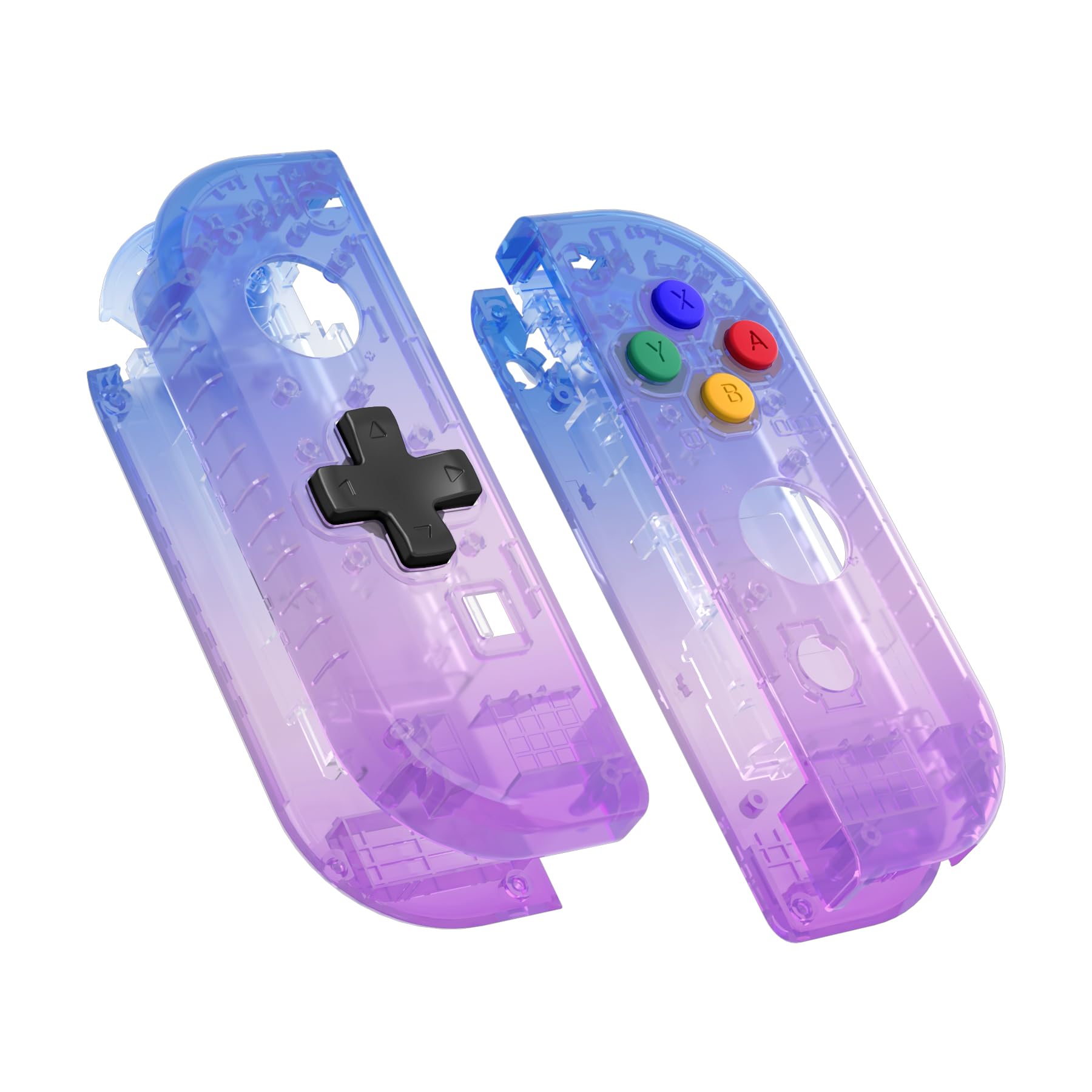 eXtremeRate Gradient Translucent Bluebell Joycon Handheld Controller Housing (D-Pad Version) w/Full Buttons  Replacement Shell Case for Nintendo Switch & OLED Joy-Con - Console Without