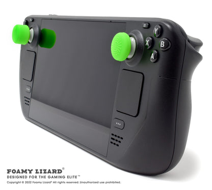 Foamy Lizard AceShot Thumb Grips - 8pc Green Silicone Antislip for Xbox One & Steamdeck - Model FL-TALLTHMB-XBOXONE-GREEN