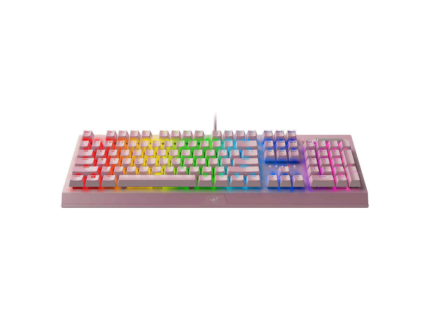 Razer BlackWidow V3 Mechanical Gaming Keyboard - Green Switches, Chroma RGB, Compact, Quartz Pink, Model RZ03-03541800-R3M1