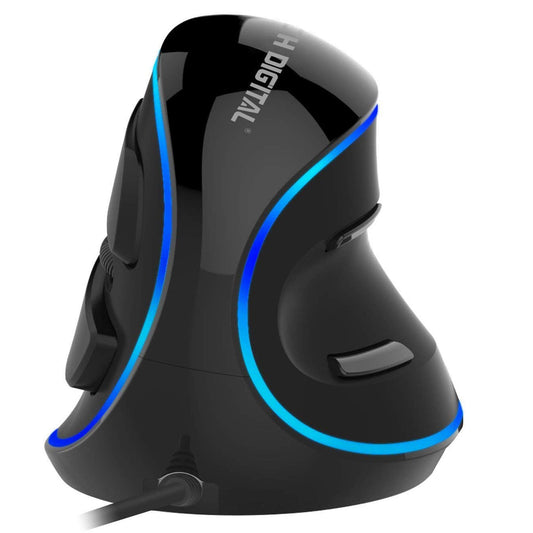 J-Tech Digital Wired Ergonomic Vertical USB Mouse with Adjustable Sensitivity (600/1000/1600 DPI)  Scroll Endurance  Removable Palm Rest & Thumb Buttons [V628]