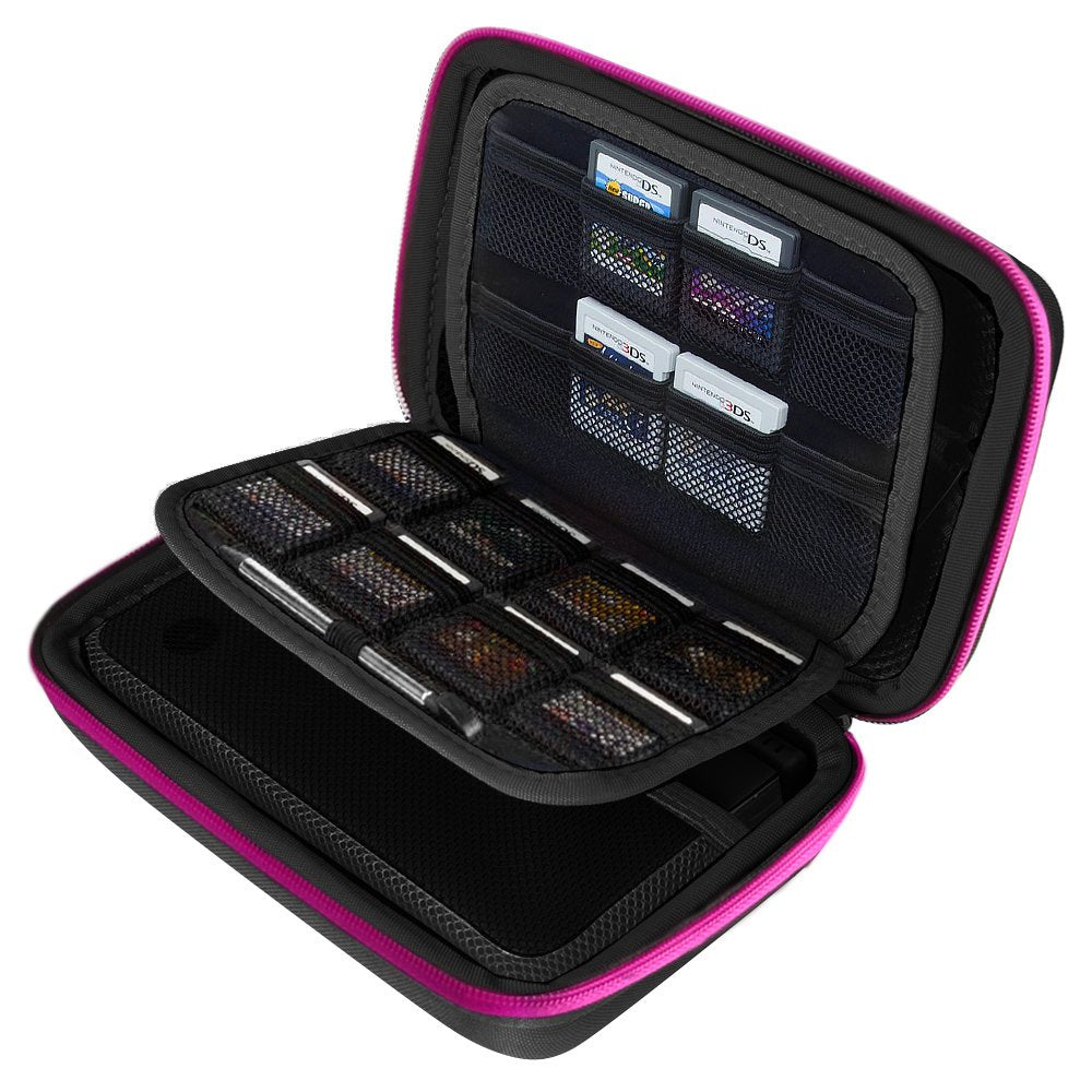 AUSTOR Case for Nintendo New 3DS XL - Nylon, Black + Rose Color