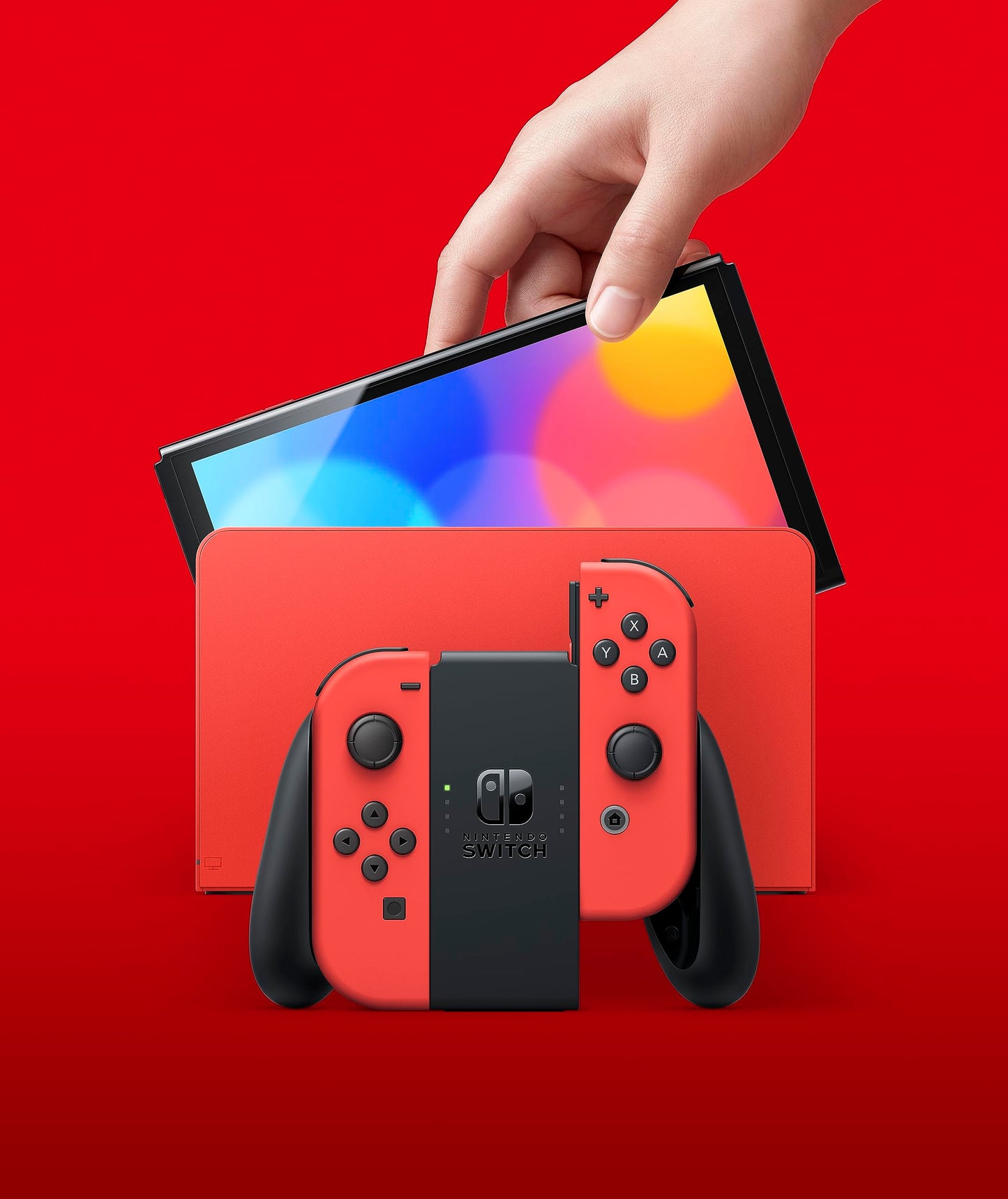 Nintendo Switch OLED Model - Mario Red Edition, HEGSRAAAA, Vibrant Color, Enhanced Display