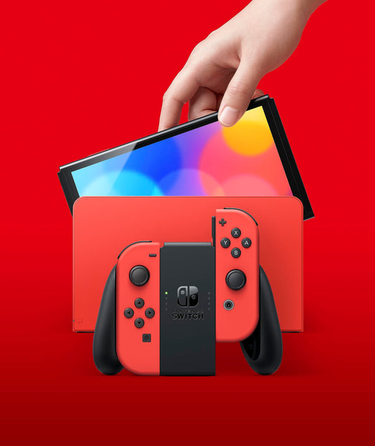 Nintendo Switch OLED Model - Mario Red Edition, HEGSRAAAA, Vibrant Color, Enhanced Display