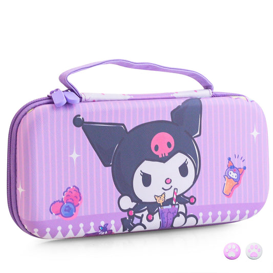 HYPERCASE Purple NS/OLED Switch Carrying Travel Bag  Cute Hard Shell Switch Case for NS/OLED Console  Controller Grip  Accessories Storage  with 10 Card Slots & 2 Thump Caps - Cartoon Bunny