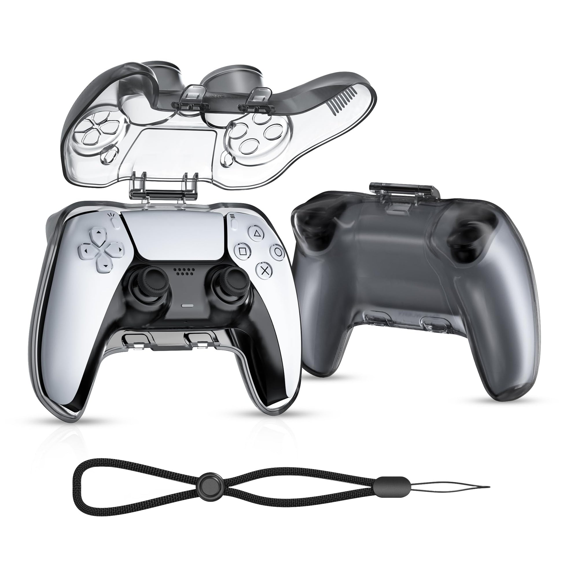 NEWDERY Protective Case for PS5 DualSense Wireless Controller, Travel Carrying Case with Hand Strap, Hard Shell Joystick Protect