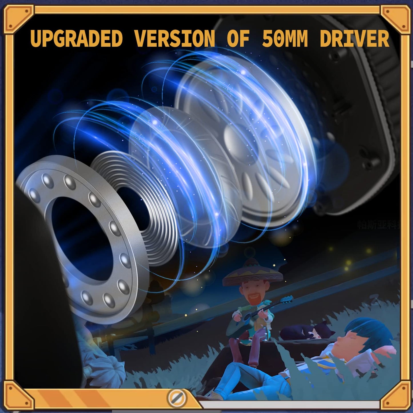 EKSA E1000 Gaming Headset - Noise-Canceling Mic, RGB Light - Compatible with PC, PS4, PS5 - Gray-Sandrock