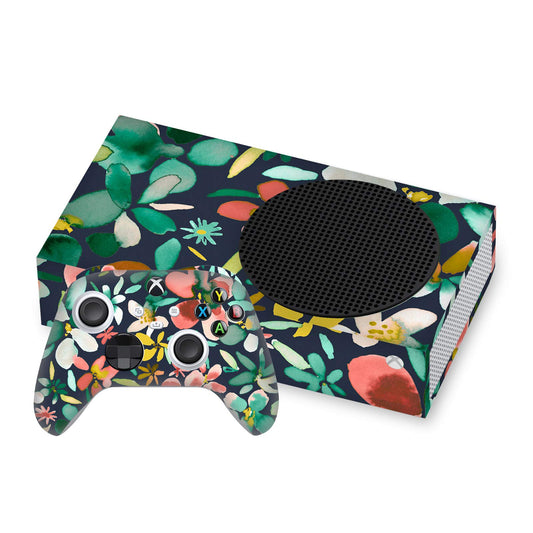 Head Case Designs Officially Licensed Ninola Colourful Petals Green Assorted Vinyl Sticker Gaming Skin Decal Cover Compatible With Xbox Series S Console and Controller Bundle