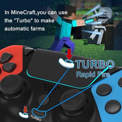 ZawWont Wireless PS4 Controller with 2 Back Paddles, Turbo, Compatible with Luna, PC, Fire Stick, No Drift ALPS Joystick, Model 198-5