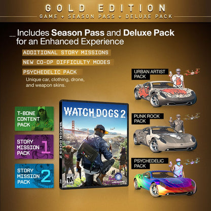 Ubisoft Watch Dogs 2: Gold Edition - Xbox One with Extra Content & Season Pass