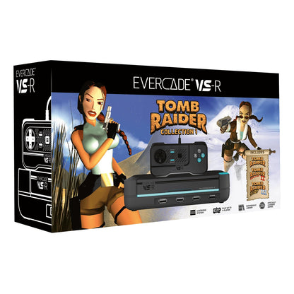 Evercade VS-R Retro Gaming Console - Includes 1 Controller & Tomb Raider 1, 2, 3 - Black - Model FG-VSRT-CON-USA
