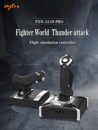 PXN PXN-2119Pro Joystick for PS4/PC - Vibration Flight Simulator Controls, Black