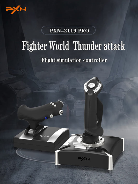 PXN PXN-2119Pro Joystick for PS4/PC - Vibration Flight Simulator Controls, Black