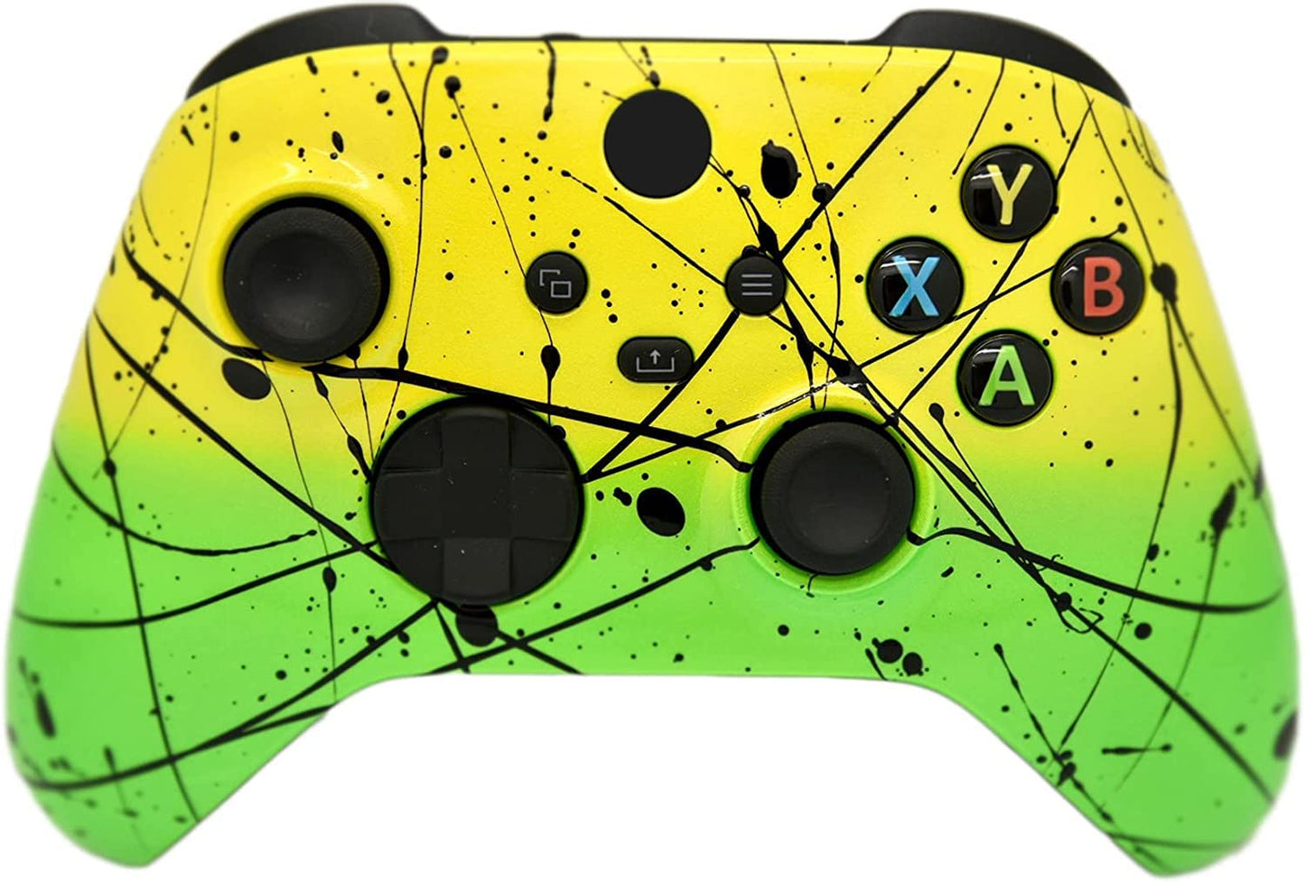 ProControllers LLC Hand Airbrushed Fade Custom Controller Compatible with Xbox Series X/S & Xbox One (Series X/S Yellow & Green)