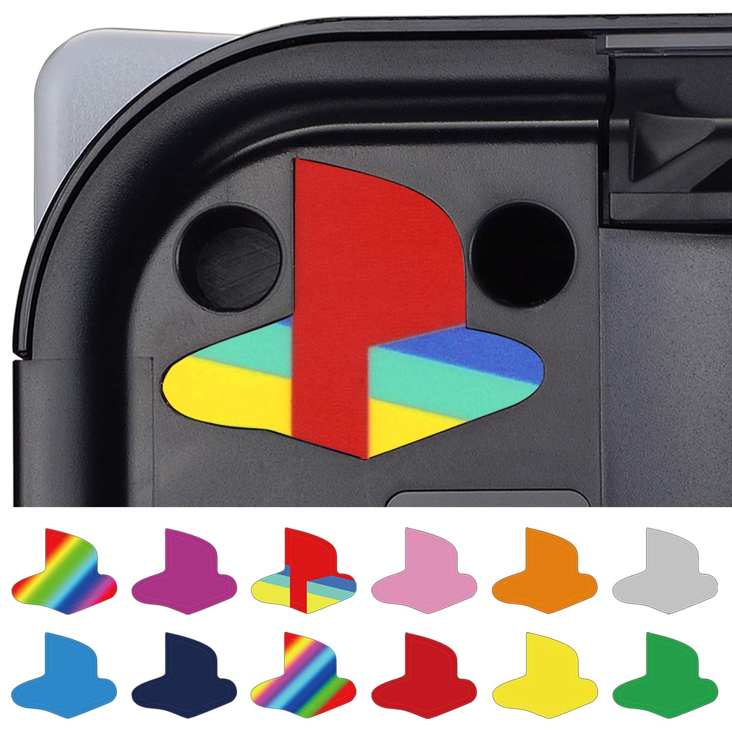PlayVital Custom Vinyl Decal Skins for PS5 Console  Logo Underlay Sticker for PS5 Console - 9 Colors & 3 Classic Retro Styles